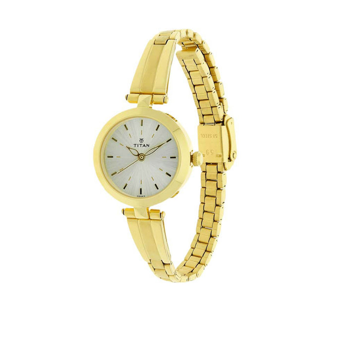 Champagne Dial Stainless Steel Strap Watch 2574YM01, Golden