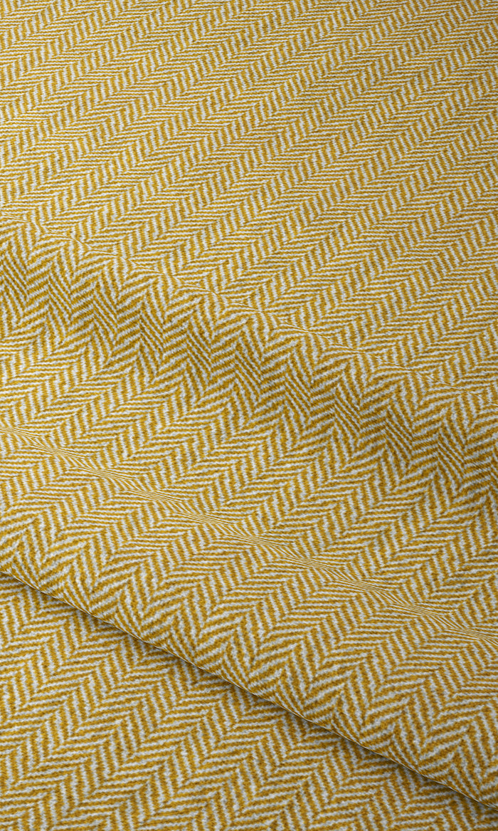 Herringbone Drapery for Living, Bedroom, Kitchen, Bathroom (Deep Yellow/ White)