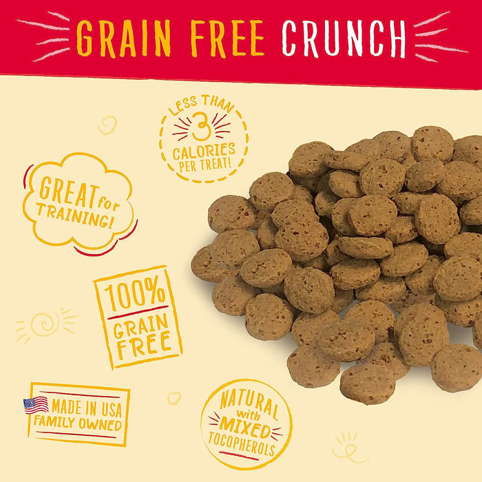 Charlee Bear Grain-Free Bear Crunch Chicken, Pumpkin & Apple Flavor 8 oz. USA Made Pocket Perfect Training Treats