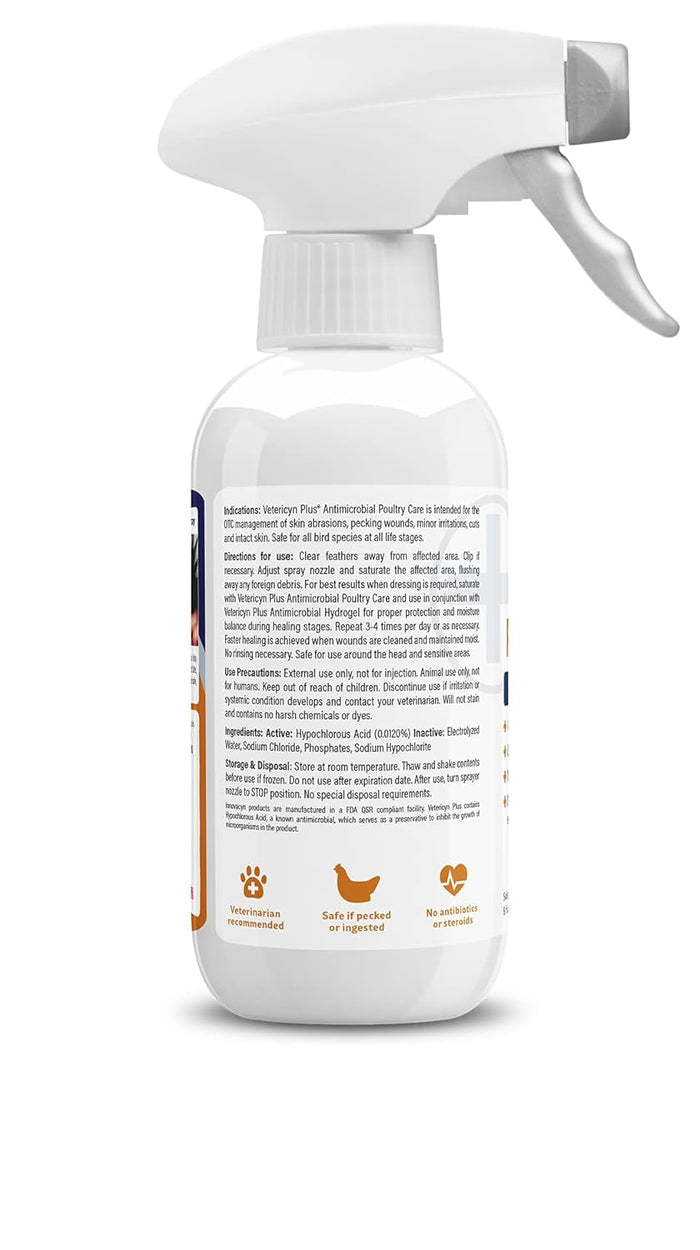 Chicken Adult Cat Vetericyn Plus Poultry Care Advanced Cleanser 8 Oz. Safe Chicks Birds