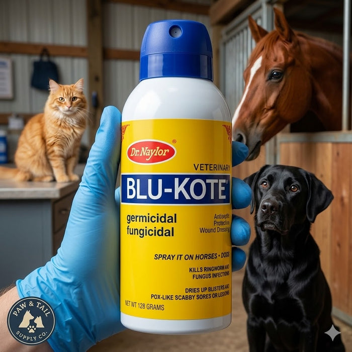 Chicken Horse Dr. Naylor Blu-kote Veterinary Antiseptic Spray Animal Wound Care 5 Oz.