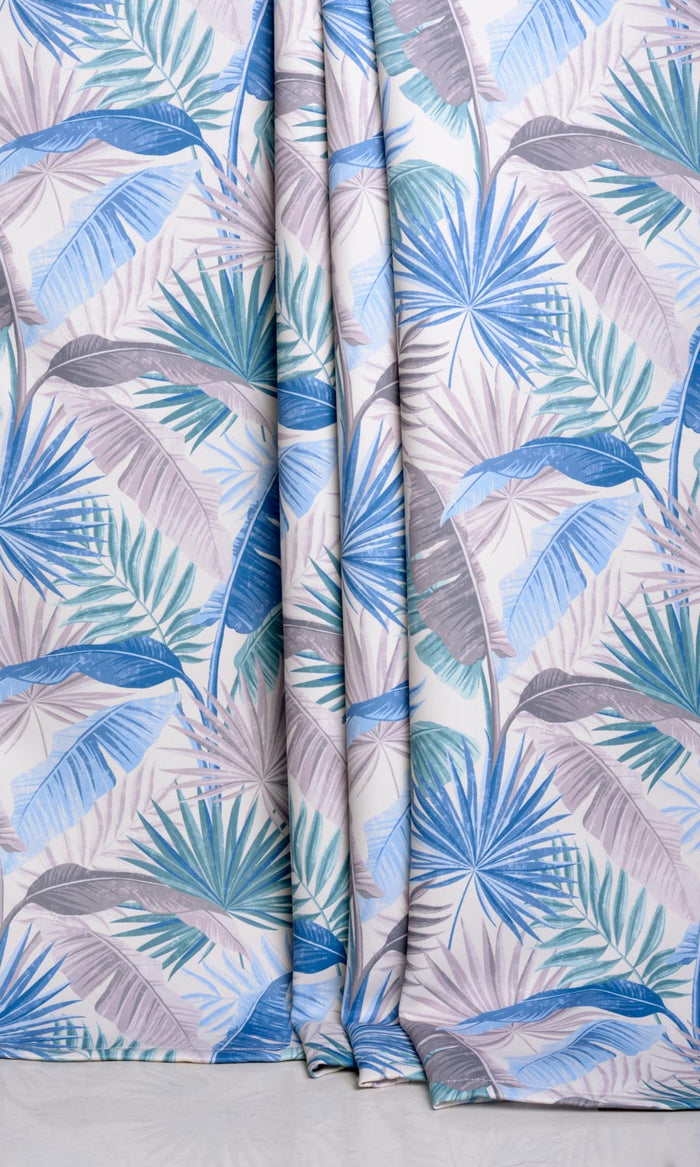 Botanical Floral Drapes for Living, Bedroom, Kitchen, Bathroom (Blue/ Purple)