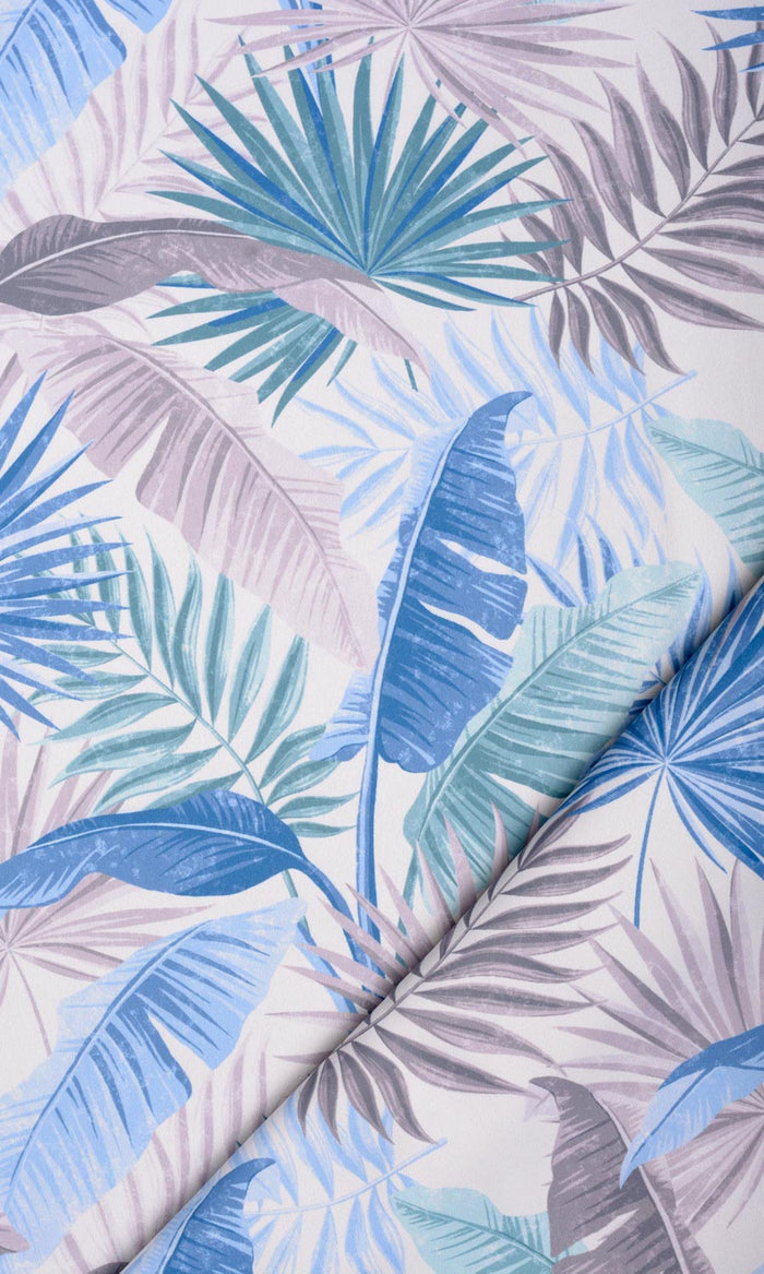 Botanical Floral Pinch Pleat, Rod Pocket, Eyelet Curtains (Blue/ Purple)