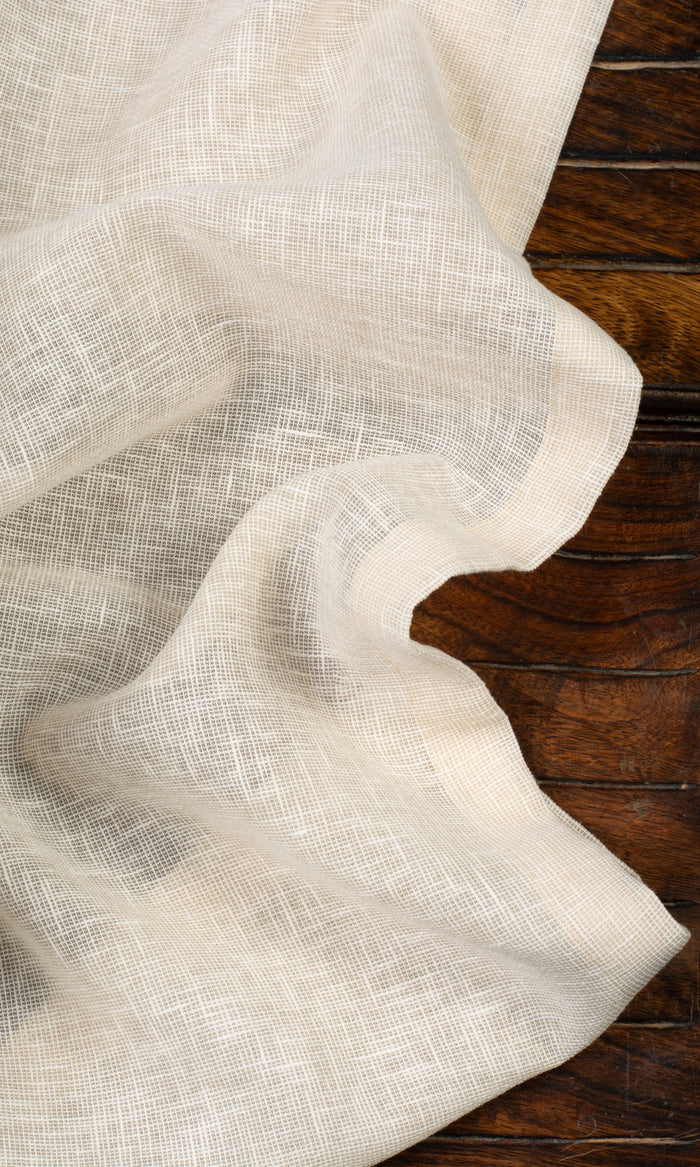 Plain Sheer Pinch Pleat, Rod Pocket, Eyelet Curtains (Beige)