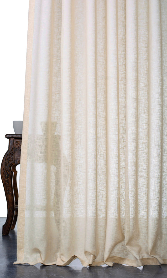 Plain Sheer Made-to-Measure Curtains (Beige)
