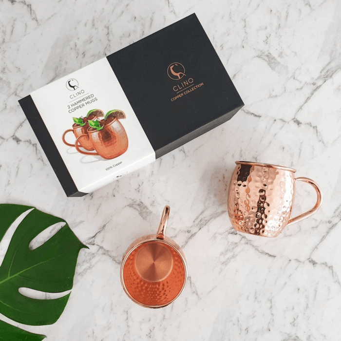 CLINQ Copper Moscow Mule Mugs - Set of 2