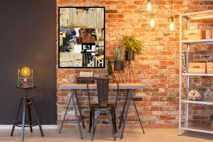 Collage Art Print<br>On Canvas<br> Are You A Man Or A Mouse?