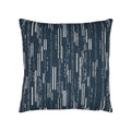 Navy outdoor pillow with vertical stripe pattern, square size for modern outdoor spaces
