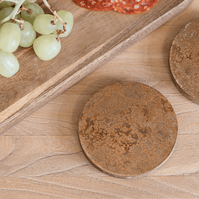 Copper Coaster Set - Gold Patina