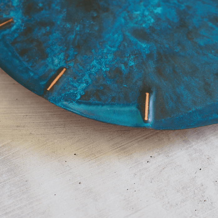 Copper Wall Clock - Blue Patina