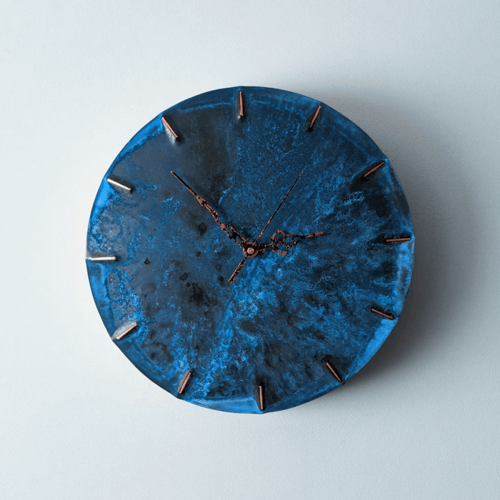 Copper Wall Clock - Blue Patina