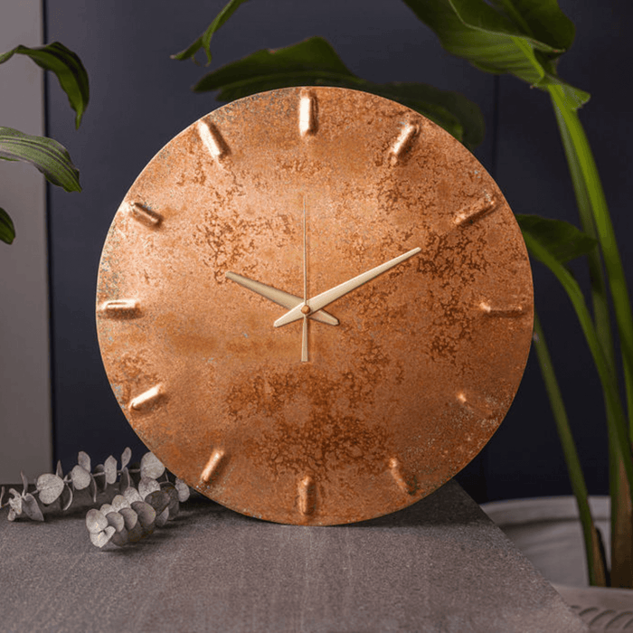 Copper Wall Clock - Gold Patina