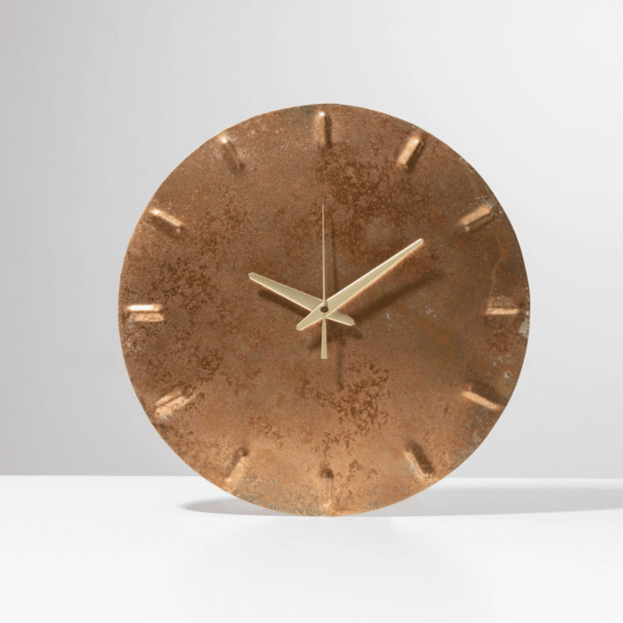 Copper Wall Clock - Gold Patina