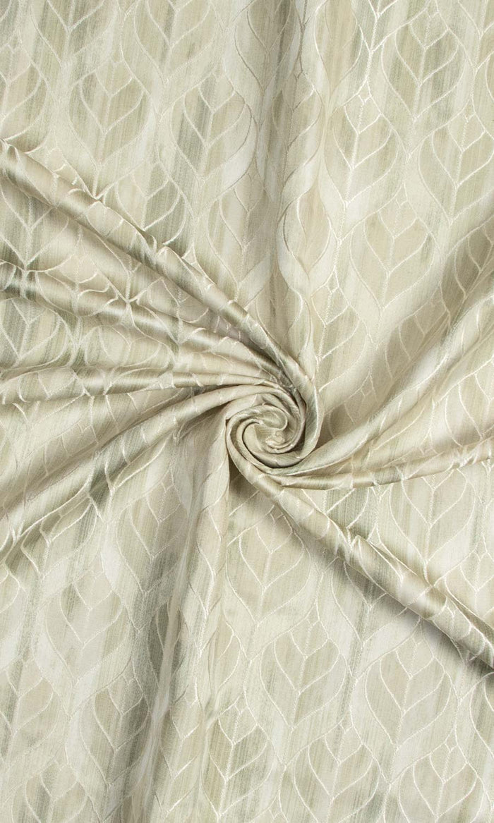 Petal Patterned Drapery for Living, Bedroom, Kitchen, Bathroom (Soft Green)