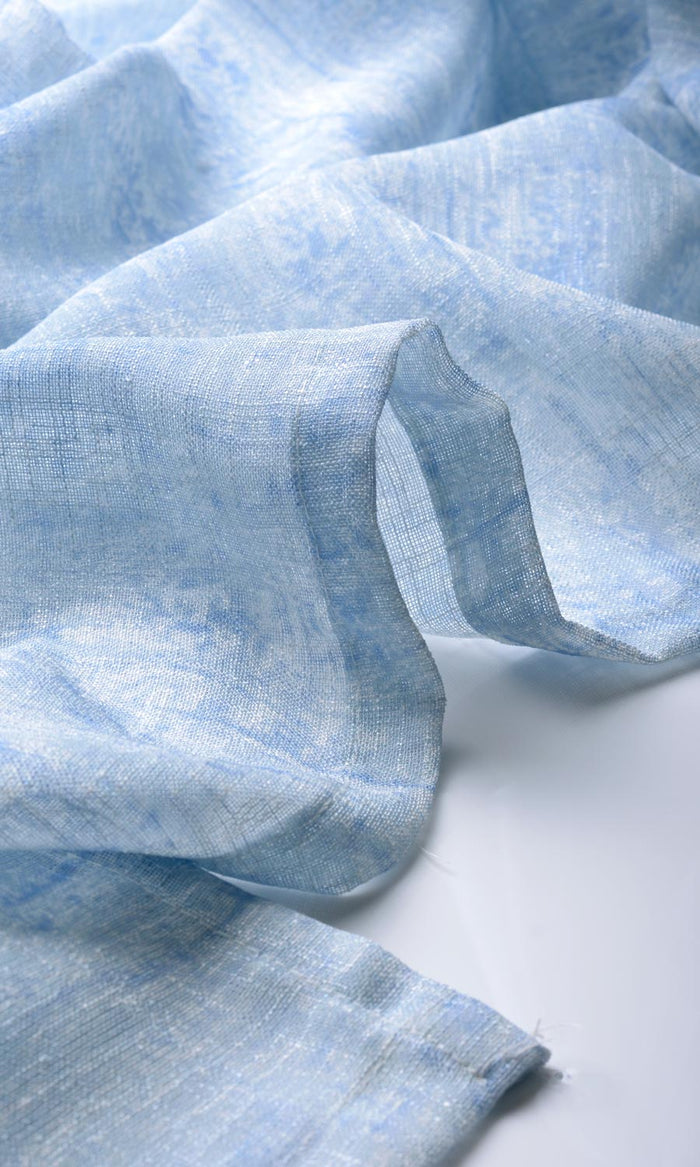 Sheer Curtain Panels (Blue) Extra Long Short Wide