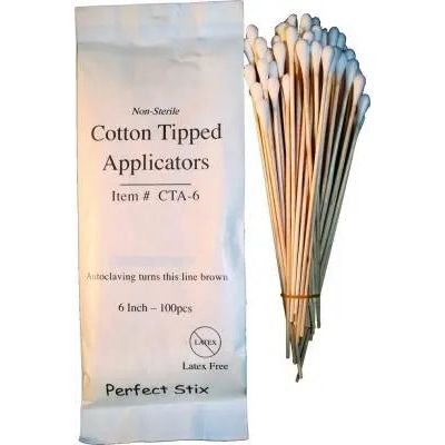 Cotton Tipped Applicators Swabs 6" Wood Handle Craft Q Tip 200CT Dynarex