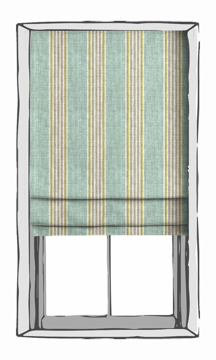 Striped Drapery for Living, Bedroom, Kitchen, Bathroom (Turquoise Blue/ Green)