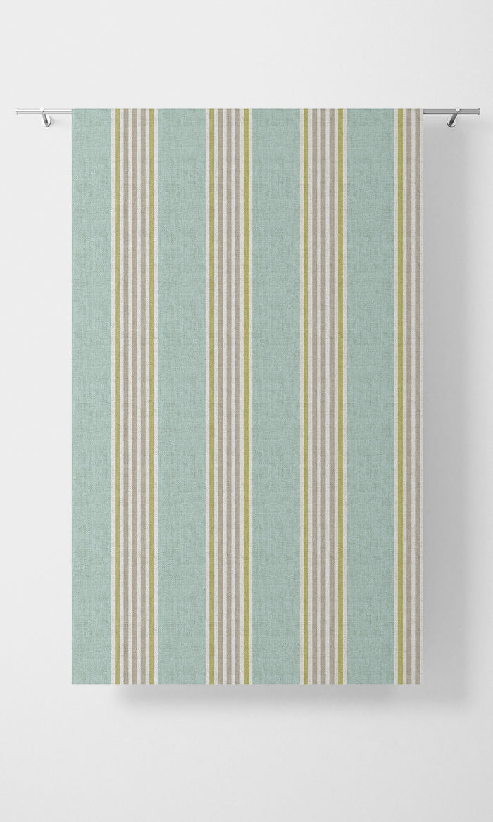 Striped Drapery (Turquoise Blue/ Green) Extra Long Short Wide