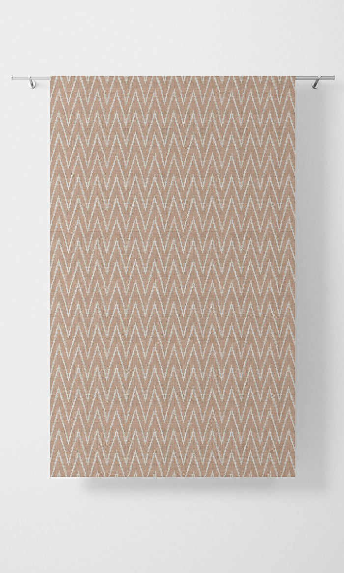 Chevron Print Pinch Pleat, Rod Pocket, Eyelet Curtains (Blush Pink/ White)