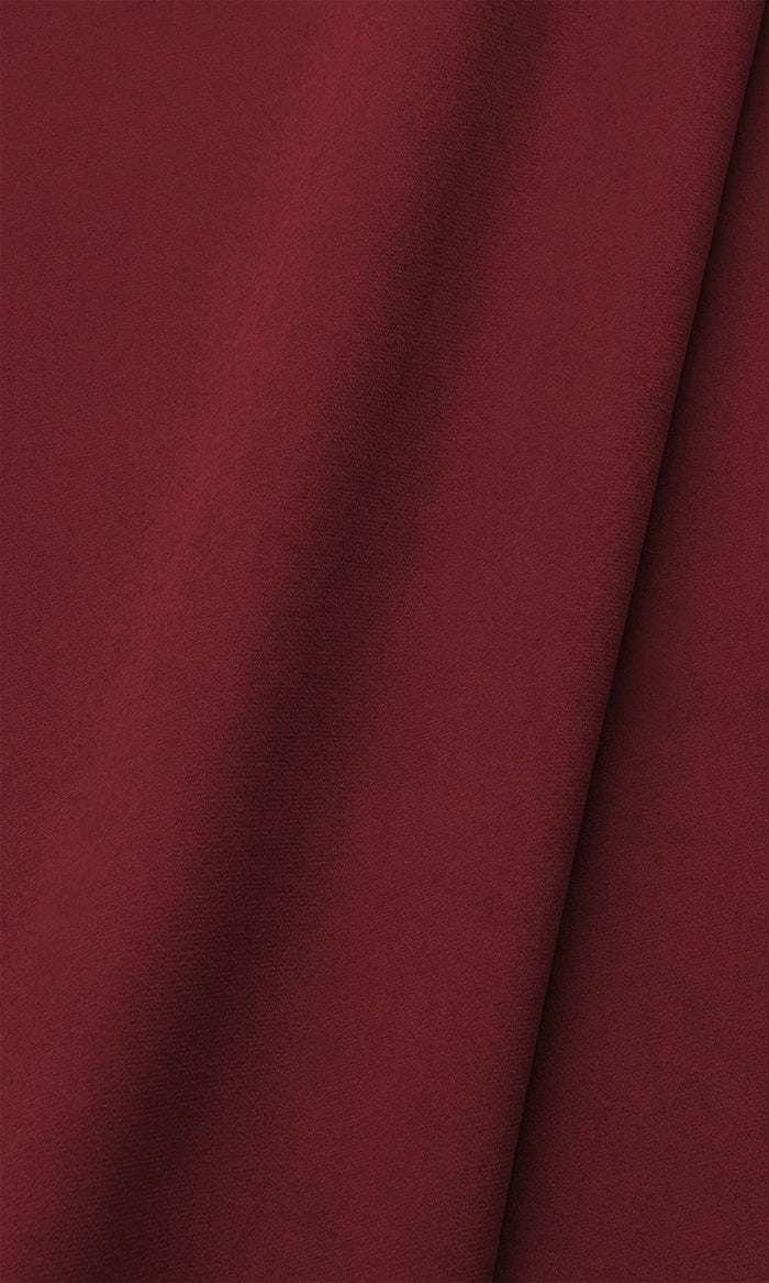 Velvet Curtain Panels for Living, Bedroom, Kitchen, Bathroom (Burgundy Red)