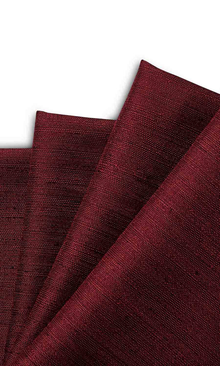 Faux Silk Pinch Pleat, Rod Pocket, Eyelet Curtains (Burgundy)