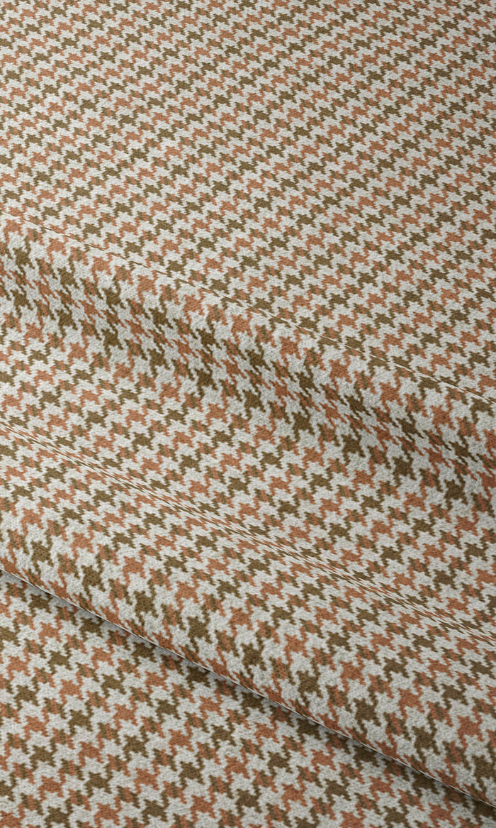 Houndstooth Pinch Pleat, Rod Pocket, Eyelet Curtains (Orange & Green)