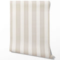 Neutral Geometric Striped Traditional Wallpaper (Beige/ Greige/ Warm Grey)