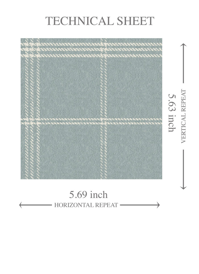Geometric Plaid Checkered Kids Room Wallpaper (Duck Egg Blue)