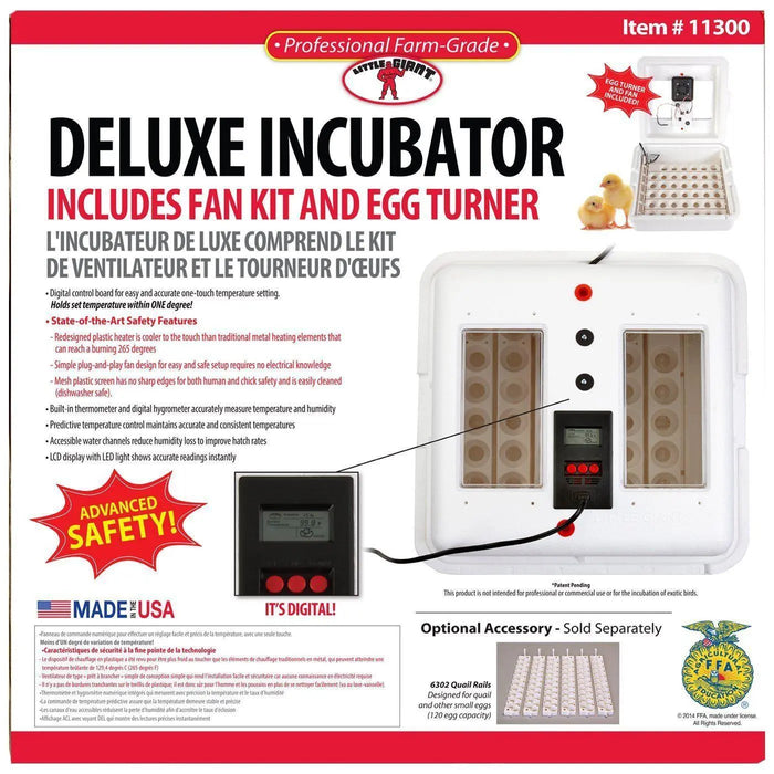 Deluxe Air Egg Incubator Little Giant 11300 with Egg Turner & Fan Kit Miller Products