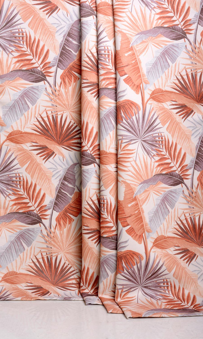 Botanical Floral Curtains for Living, Bedroom, Kitchen, Bathroom (Burnt Orange)