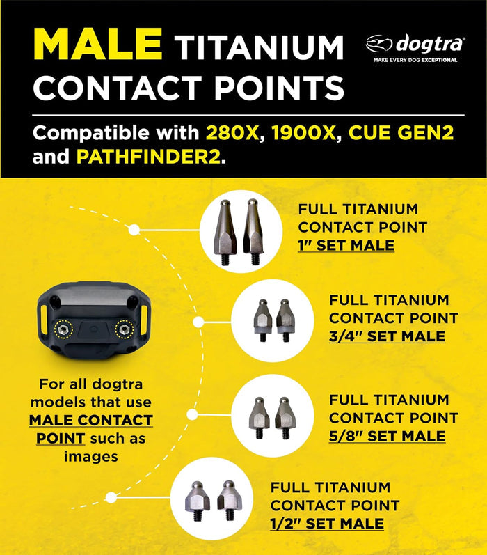 Dog Dogtra 1/2″ Full Titanium Male Contact Point Set