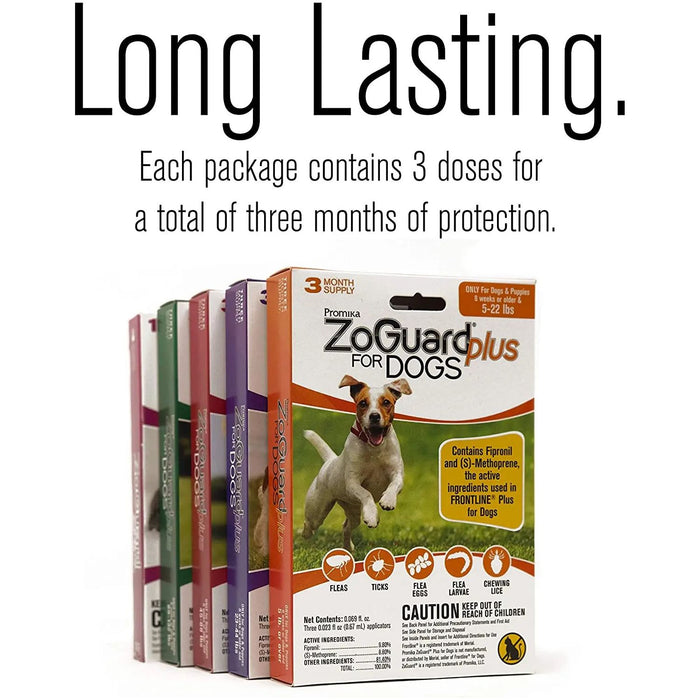 ZoGuard Plus Flea and Tick Drops for XL Dogs 3 Months 89-132 lbs. ZoGuard