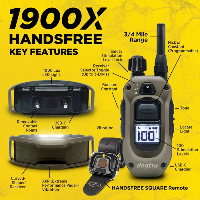 Dogtra 3/4 Mile 1 Dog X-series Handsfree Remote Trainer Training System