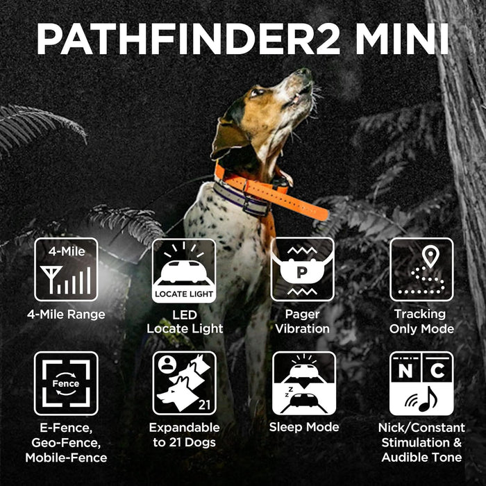 Dogtra PATHFINDER2 MINI Additional GPS Dog Tracking and Dog Training Collar Black