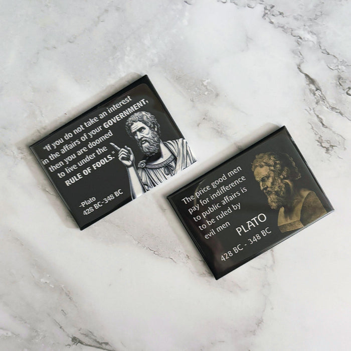 Doomed To Live Under The Rule Of Fools Plato Quote Fridge Magnet | Government Wisdom Magnet