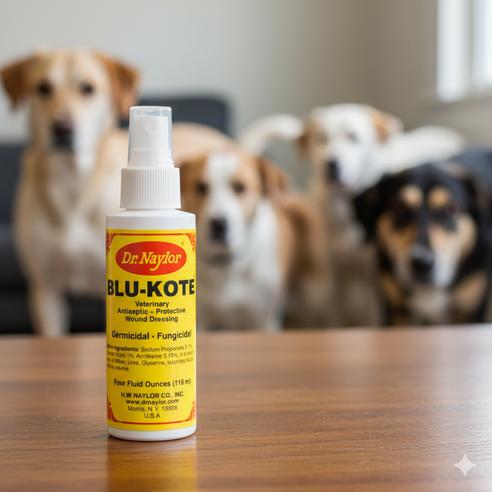 Dr. Naylor Blu-Kote 4 oz Pump Spray – Animal Skin Care & Grooming Support
