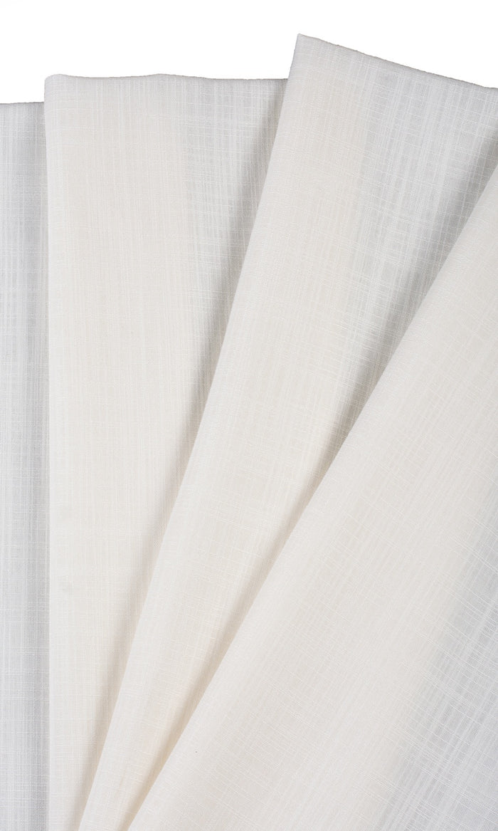 Linen-Texture Semi-Sheer Made-to-Measure Curtains (Off-White)
