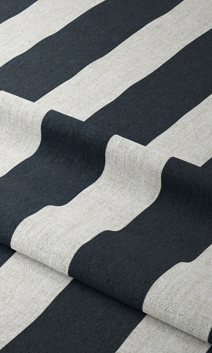 Striped Print Window Treatments Fabric By the Metre (Blue/ White)
