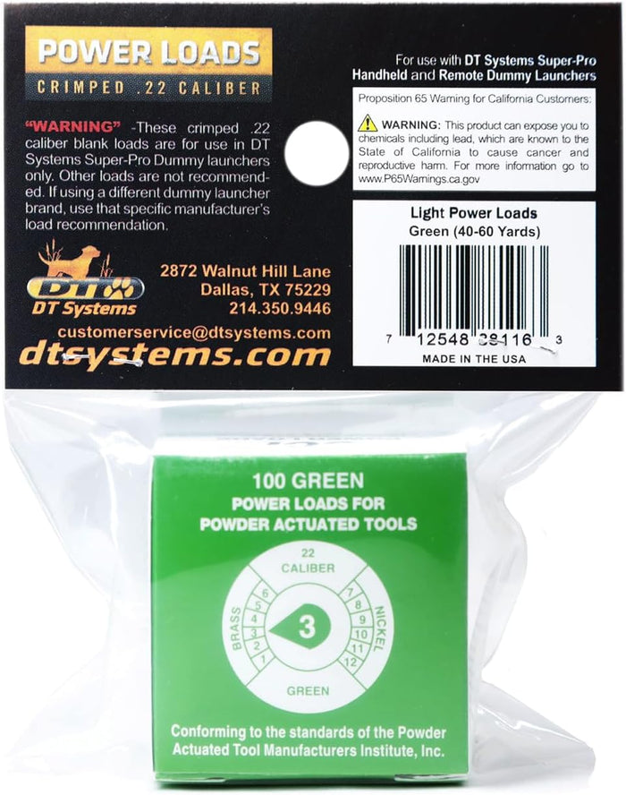 D.t. Systems Blank Powerloads Green Dummy Launcher