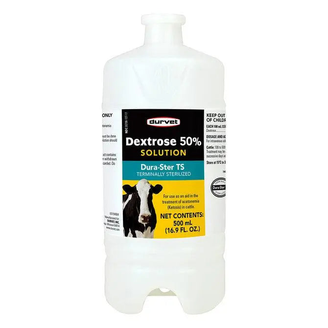 Durvet Dextrose 50% for Cattle Treatment of Ketosis 500mL Durvet