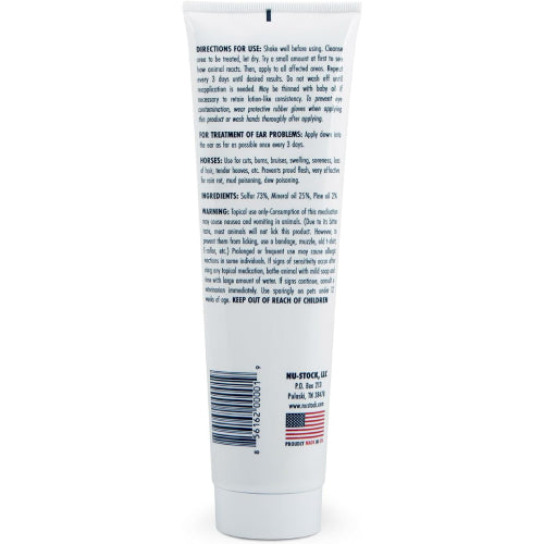 Durvet Nu-Stock Wound Cream Mange Ringworm Cuts Animals 12 oz.
