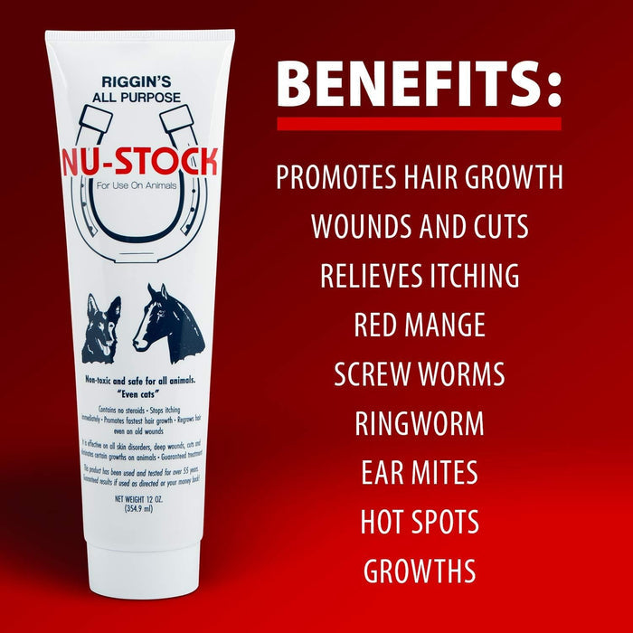 Durvet Nu-Stock Wound Cream Mange Ringworm Cuts Animals 12oz. 3-Pack