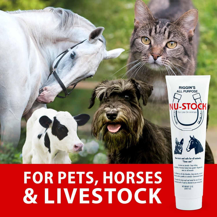 Durvet Nu-Stock Wound Cream Mange Ringworm Cuts Animals 12oz. 3-Pack