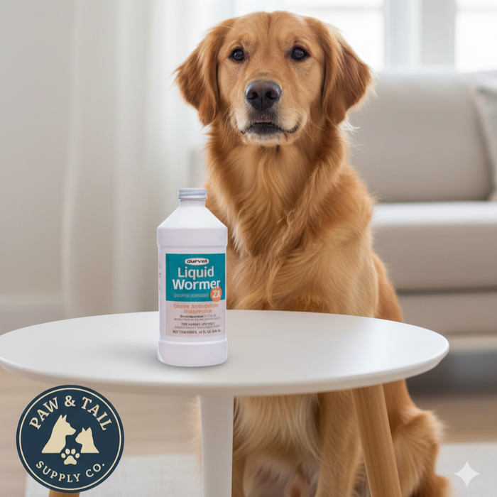 Durvet Pyrantel Pamoate Liquid Wormer Dog Hookworm Roundworm Dewormer 16 oz.