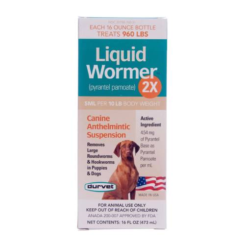 Durvet Pyrantel Pamoate Liquid Wormer Dog Hookworm Roundworm Dewormer 16 oz.