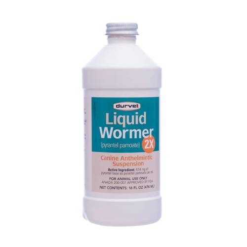 Durvet Pyrantel Pamoate Liquid Wormer Dog Hookworm Roundworm Dewormer 16 oz.
