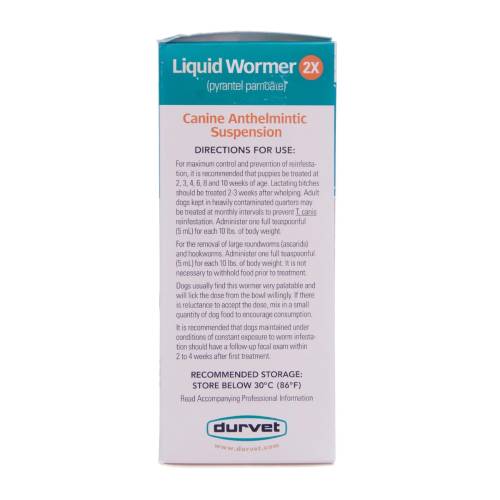 Durvet Pyrantel Pamoate Liquid Wormer Dog Hookworm Roundworm Dewormer 16 oz.