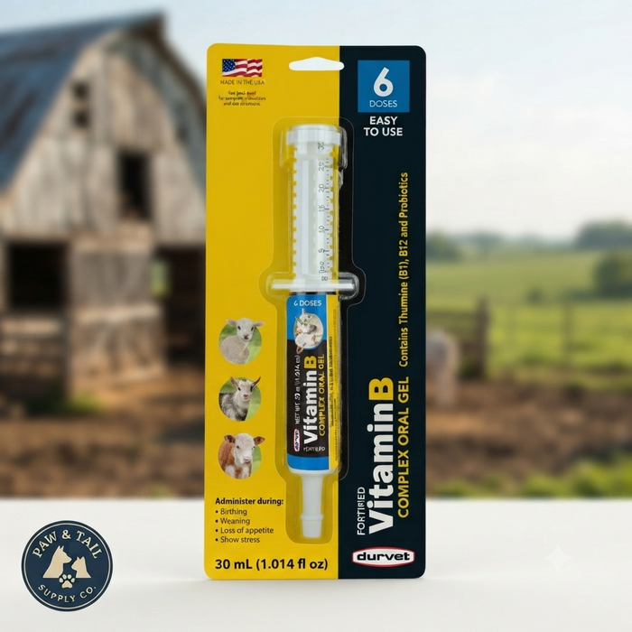 Durvet Vitamin B Complex Oral Gel for Goats Sheep & Calves 30 mL