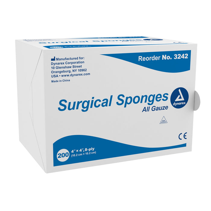 Dynarex Non-Sterile Medical Gauze Sponges First Aid Supply 4x4 200 Count