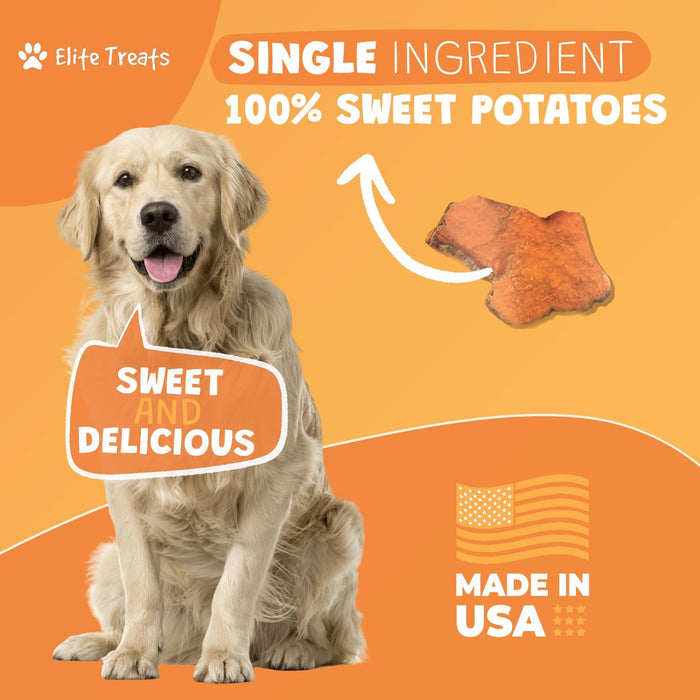 Elite Treats Sweet Potato Dog Treats USA Made Grain-Free 6 oz.